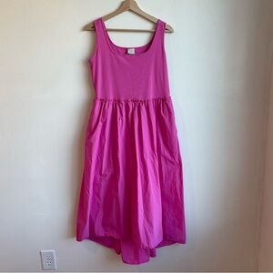 A New Day NWOT Ribbed Tank Top Midi Dress Size Large Pink